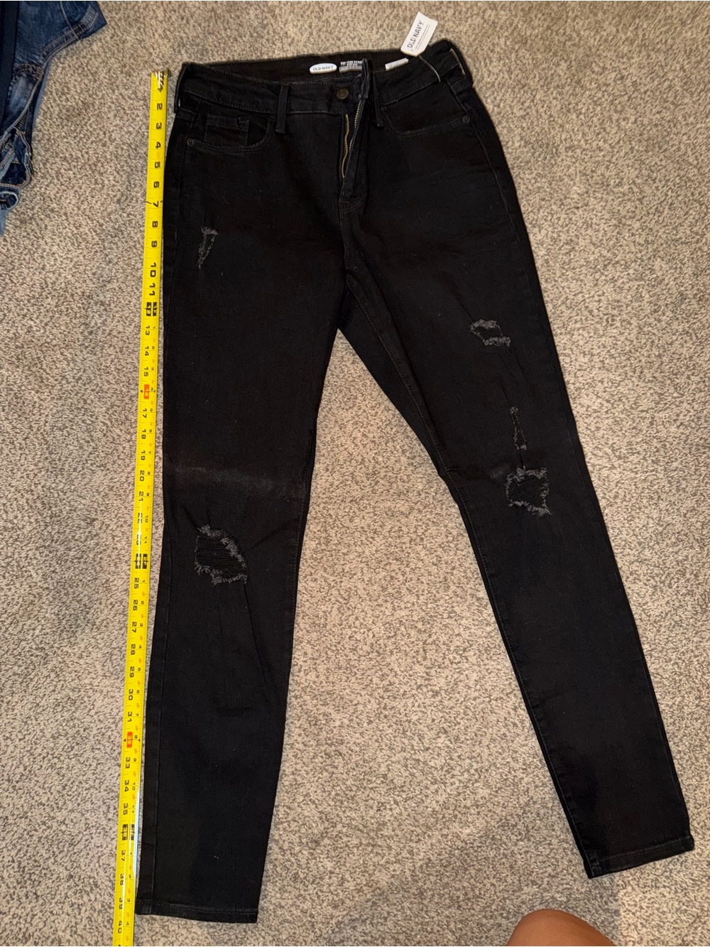 Old Navy Black Distressed Skinny Jeans